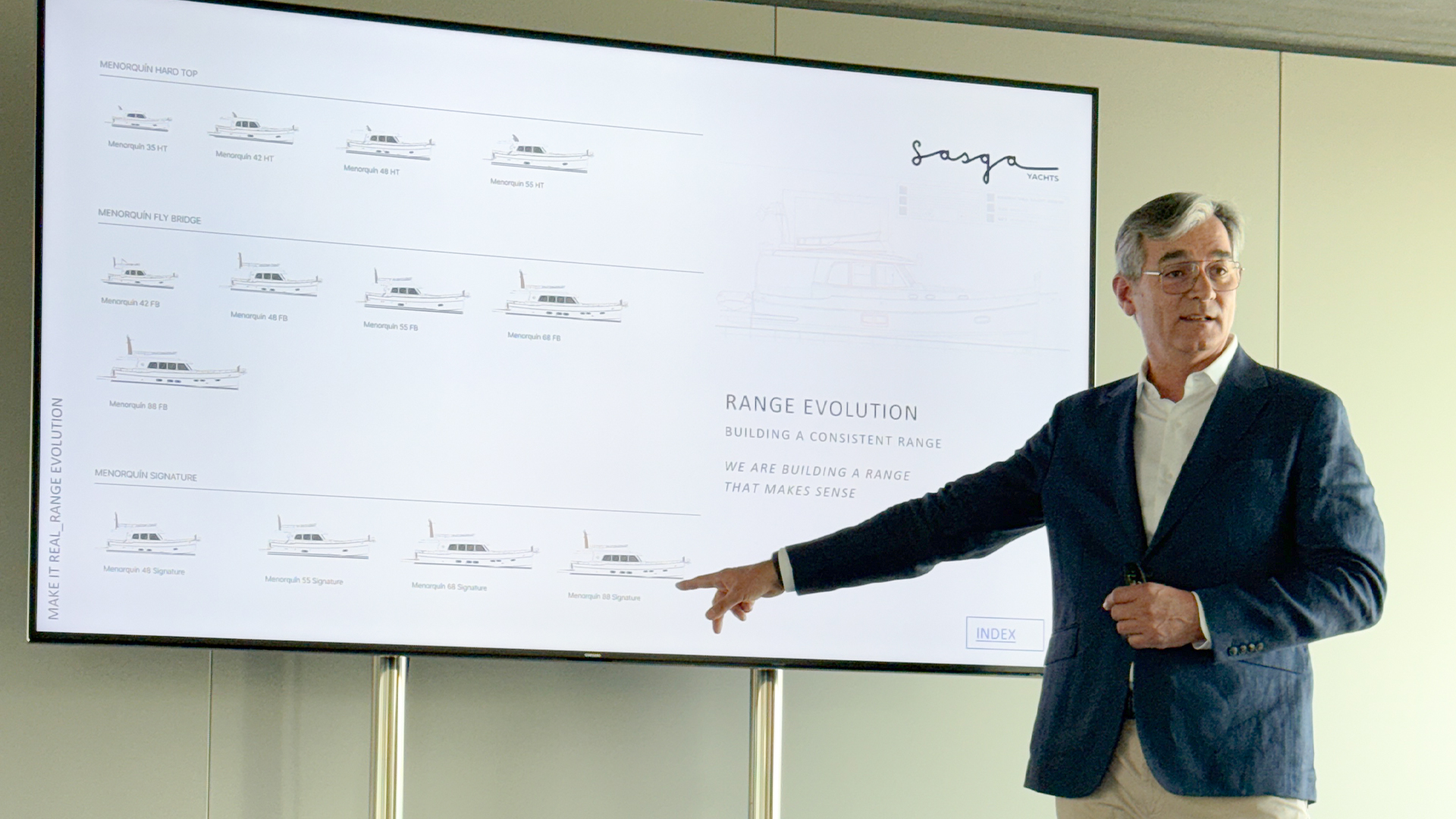 José Luis Sastre, CEO of Sasga Yachts, at the PIBS 2026 Press Meeting. 